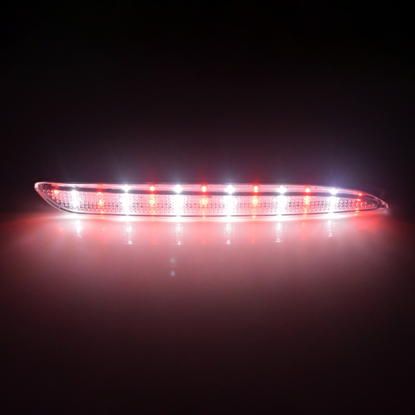 2x LED Rear Bumper Reflector Turn Signal Brake Stop Light For Mazda 3 2010-2013 （Red Lens)