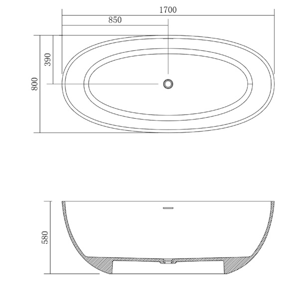 Solid Surface Freestanding Bathtub