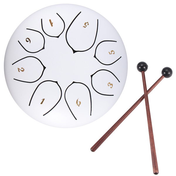 6 Inch Steel Tongue Drum 8 Tune Hand Pan Drum Tank Hang Drum With Drumsticks Carrying Bag Percussion Instruments