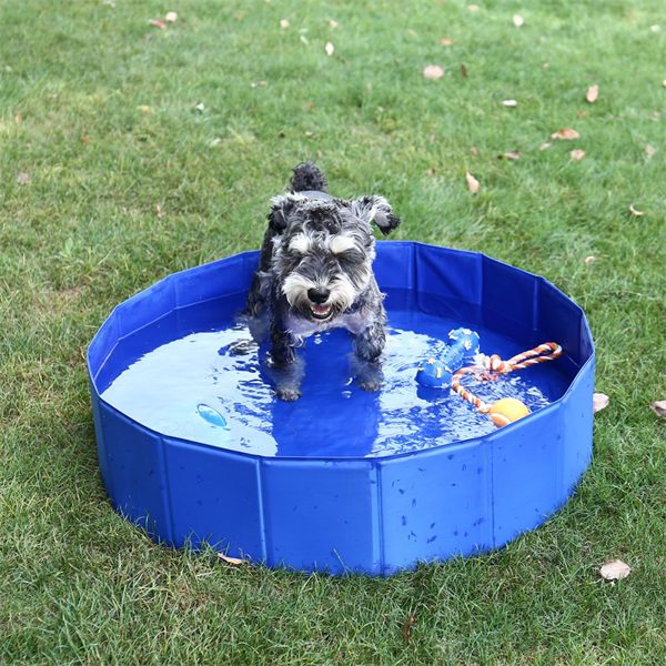 Dog/Cat Pool Feeling Cool Indoor Outdoor Pet Pool Bath Round Pool Foldable and Portable M Size 80*20cm