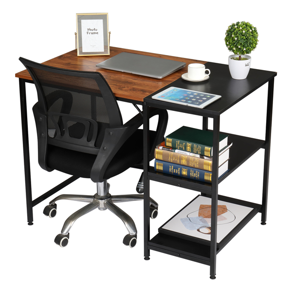 100cm Retro Color Black Particleboard Paste Triamine Stitching Computer Desk