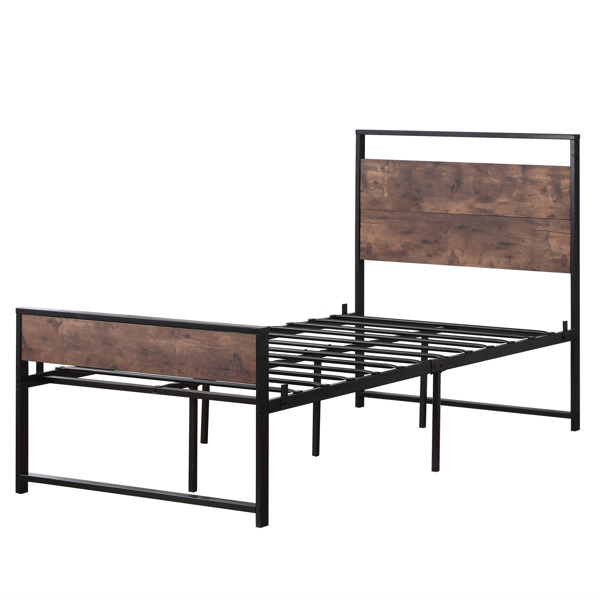 Twin Iron Bed With FootBed Black