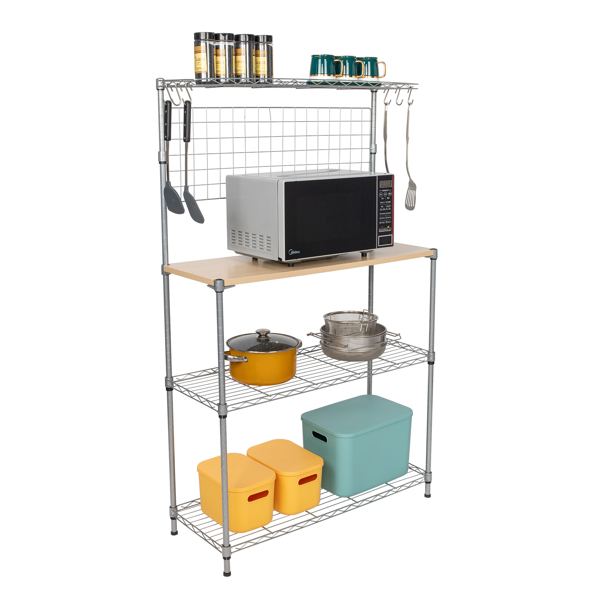 4-Tier Bakers Rack with Kitchen Storage Chrome