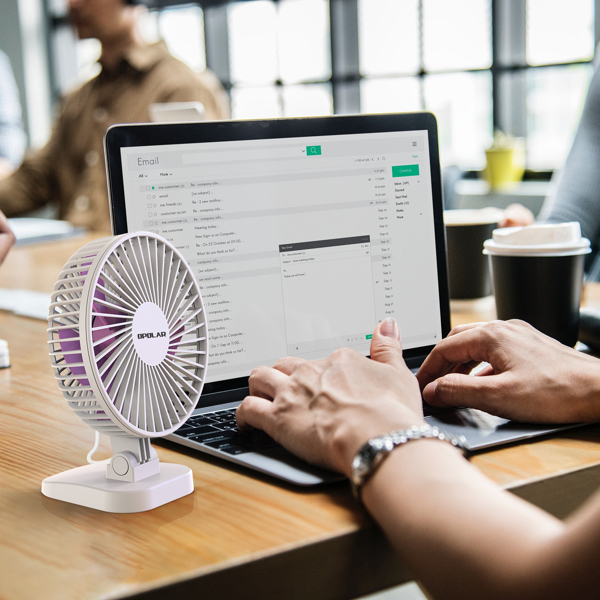 (ABC)USB Desk Fan, Small but Mighty, Quiet Portable Fan for Desktop Office Table, 40° Adjustment for Better Cooling, 3 Speeds, 4.9 ft Cord（亚马逊禁售)