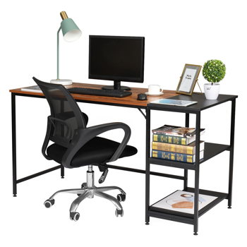 140cm Retro Color Black Particleboard Paste Triamine Stitching Computer Desk