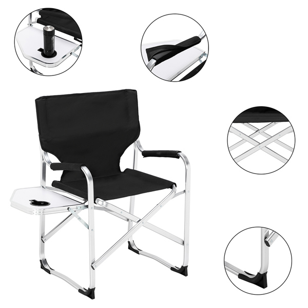 90*60*50cm 120kg Alumina Flat Tube Director Chair Without Carrying Bag Black