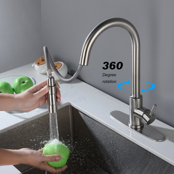 Touch Kitchen Faucet with Pull Down Sprayer-Brushed Nickel