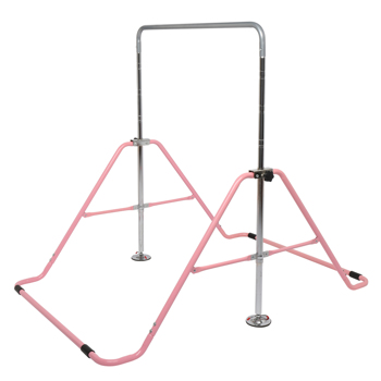 Foldable Children\\'s Horizontal Bar Gymnastics Bar Pink 