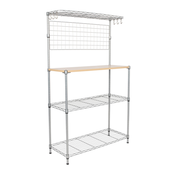 4-Tier Bakers Rack with Kitchen Storage Chrome