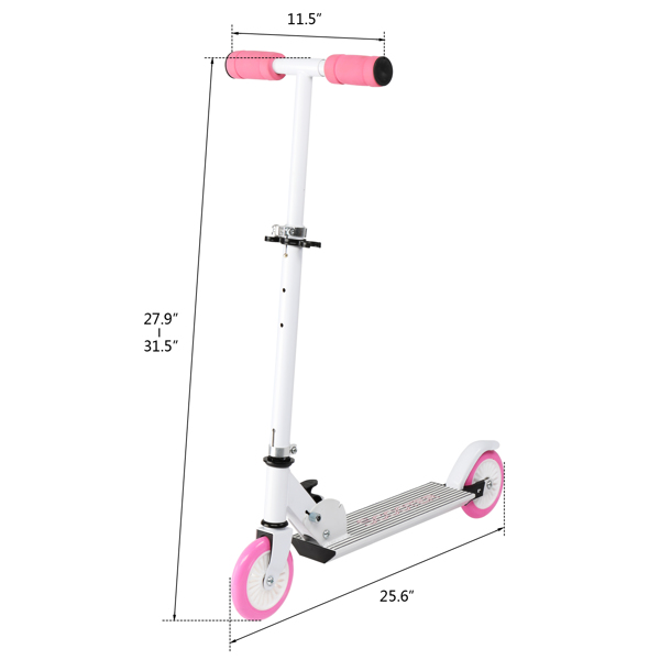 Scooter for Teens,3 Height Adjustable Easy Folding Pink