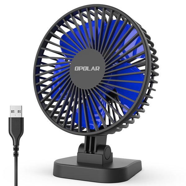 (ABC)USB Desk Fan, Small but Mighty, Quiet Portable Fan for Desktop Office Table, 40° Adjustment for Better Cooling, 3 Speeds, 4.9 ft Cord