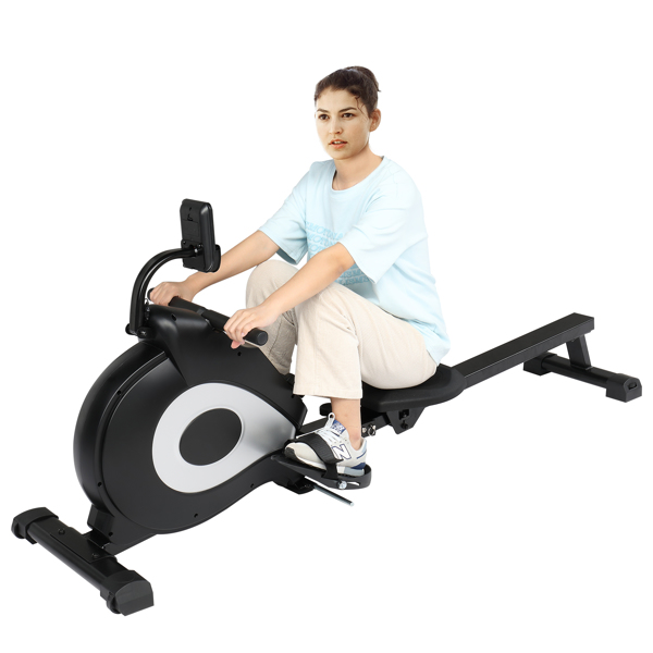 Household Foldable Reluctance Rowing Device Black