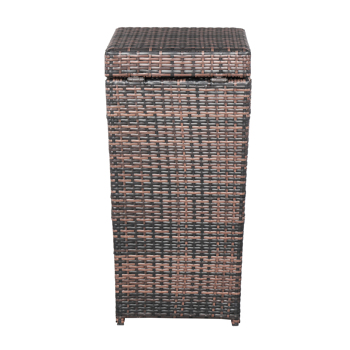 带顶盖 棕色渐变 编藤垃圾桶 铁框架 41*41*81.5cm N001