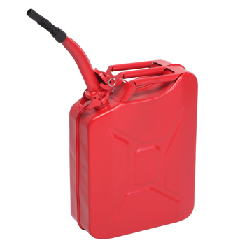  20L Stahlblech Kraftstoff Kanister, Metall Benzinkanister Reservekanister mit Ausgießer flexibel, Rot