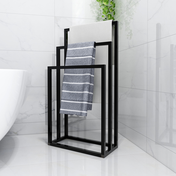 Metal Freestanding Towel Rack 3 Tiers Hand Towel Holder Organizer for Bathroom Accessories