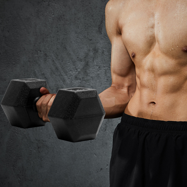Hexagonal Dumbbells Black Home Gym Fitness Equipment Arm Muscles Training