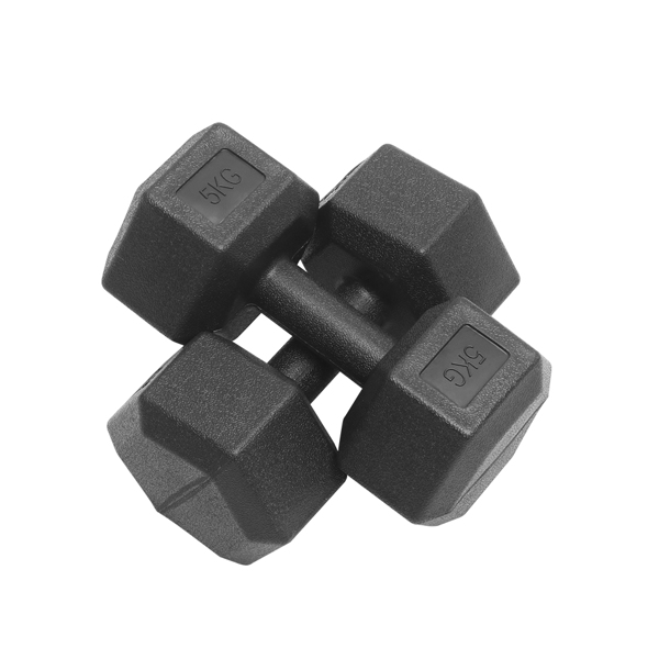 Hexagonal Dumbbells Black Home Gym Fitness Equipment Arm Muscles Training