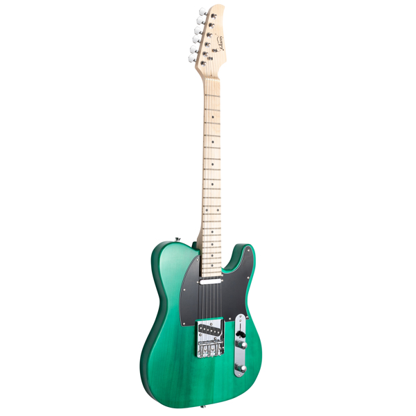 【Do Not Sell on Amazon】Glarry GTL Maple Fingerboard Electric Guitar with 20W Amplifier Bag Strap Plectrum Connecting Wire Spanner Tool Green
