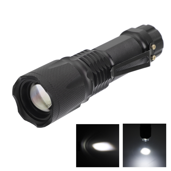 J6 Tactical Zooming Flashlight Set Black