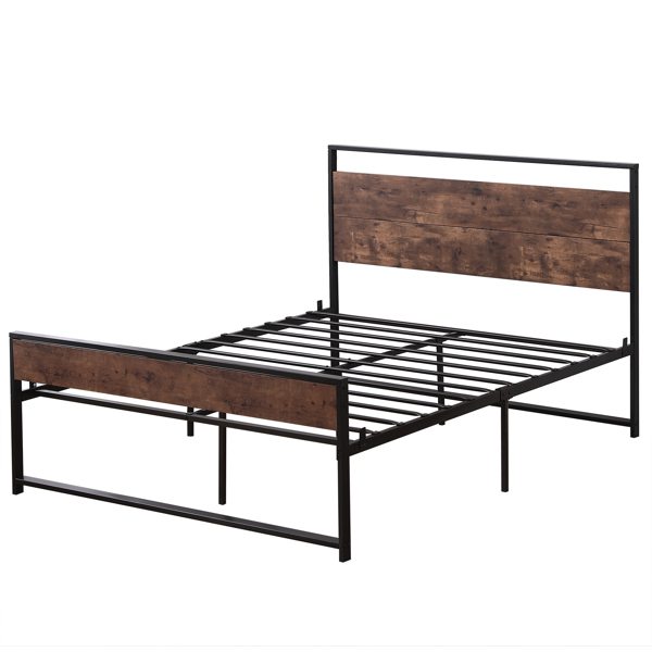 Full Iron Bed With Footbed  Black
