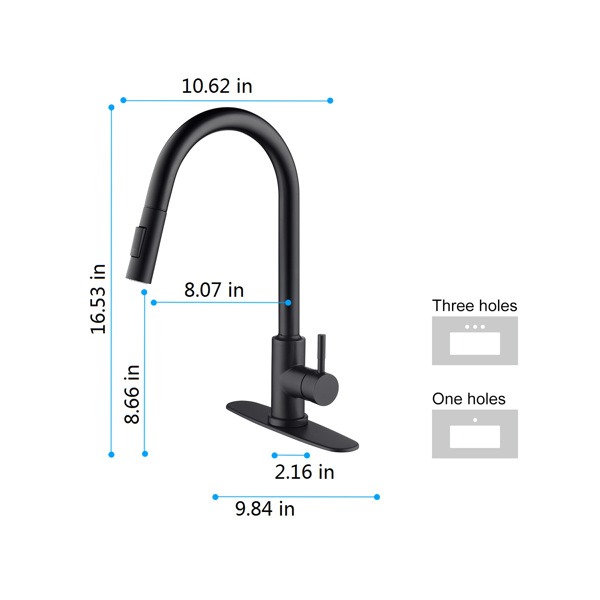 Touch Kitchen Faucet with Pull Down Sprayer-Matte Black