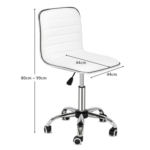FCH Horizontal Bar Chair Office Chair Armless White