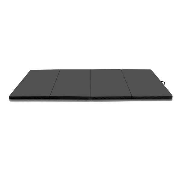 8ft x 4ft 4-Panel Folding Exercise Mat Yoga Gymnastics Aerobics Workout Fitness Floor Mats w/ Carrying Handles Black