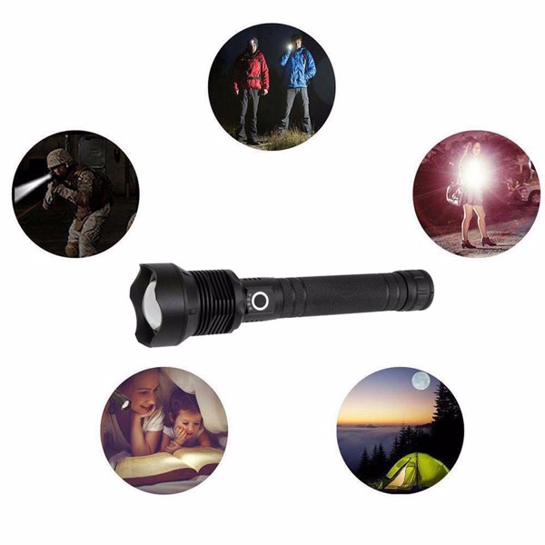 High-power 7 X 7MM LED 30W 5V Micro USB Telescopic Zoom Rechargeable Flashlight Suitable For Camping, Climbing, Night Riding, Caving Waterproof Rating IPX4