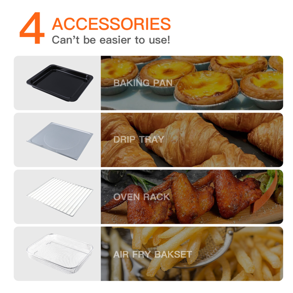 【周末无法发货，谨慎下单】禁止上架亚马逊。 空气炸锅锅烤箱23L大容量7合1对流烤箱，空气烤箱，厨房小家电，具有空气煎炸、烤、吐司、烧烤和烘烤功能-台面用空气煎炸烤箱-烹饪鸡肉、牛排和比萨饼的厨房电器-10