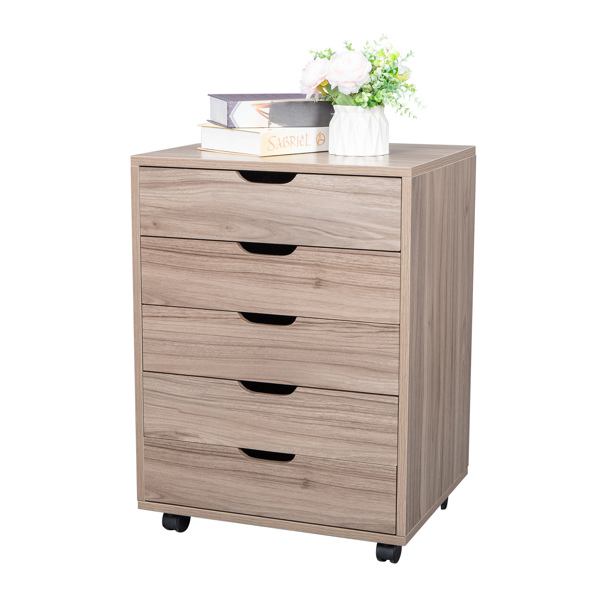 Five Drawers MDF With PVC Wooden File Cabinet Gary