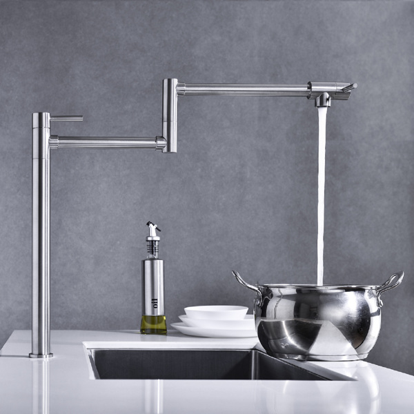 Pot Filler Faucet Brushed Nickel Finish with Extension Shank