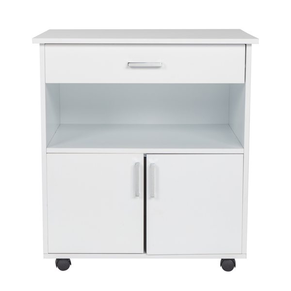 One Drawer One Layer Frame Double Doors MDF And PVC Wooden Filing Cabinet White