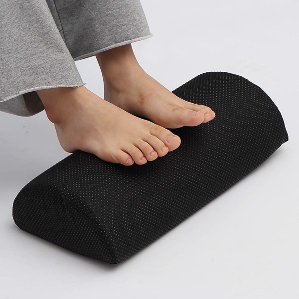 Ergonomic Feet Cushion Support Soft Memory Foam Foot Rest Under Desk Feet Stool Foam Pillow for Home Computer Work Chair Travel Black