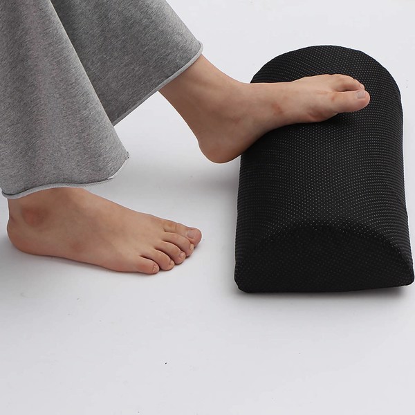 Ergonomic Feet Cushion Support Soft Memory Foam Foot Rest Under Desk Feet Stool Foam Pillow for Home Computer Work Chair Travel Black