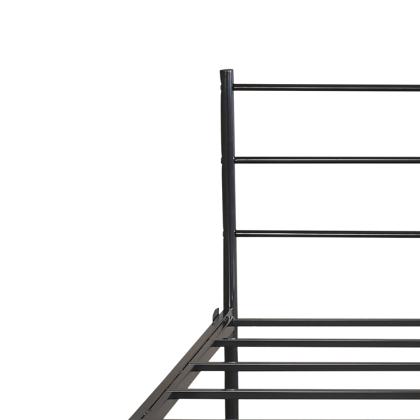 Metal platform bed frame with headboard/no box spring needed/easy to assemble, Queen Black