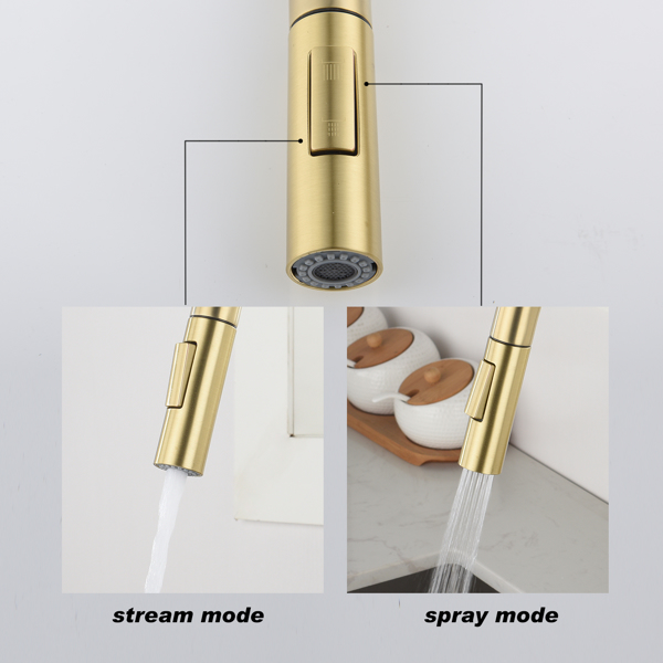 Touch Kitchen Faucet with Pull Down Sprayer-Brushed Gold