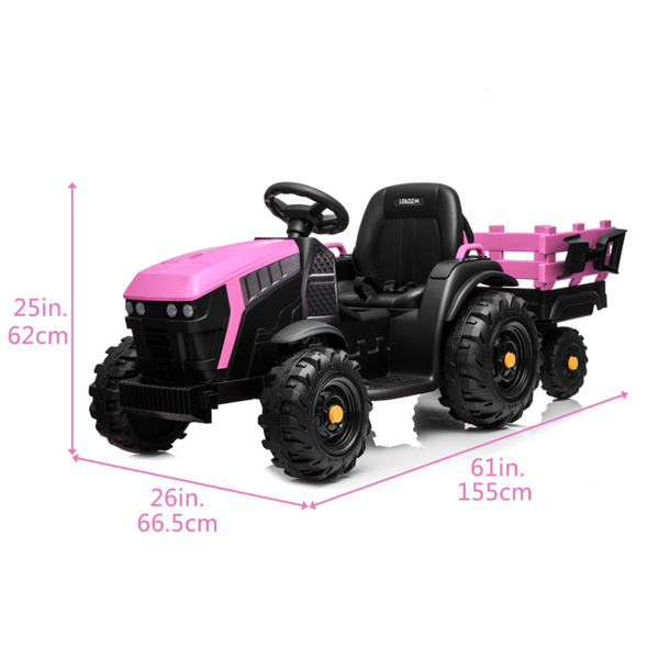 LZ-925 Agricultural Vehicle Battery 12V7AH * 1 Without Remote Control with Rear Bucket Pink