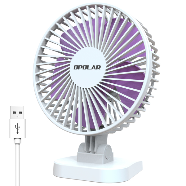 (ABC)USB Desk Fan, Small but Mighty, Quiet Portable Fan for Desktop Office Table, 40° Adjustment for Better Cooling, 3 Speeds, 4.9 ft Cord（亚马逊禁售)