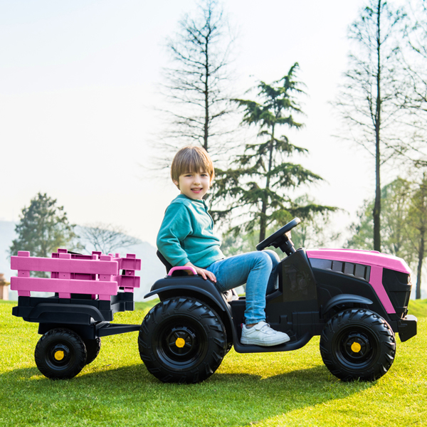 LZ-925 Agricultural Vehicle Battery 12V7AH * 1 Without Remote Control with Rear Bucket Pink