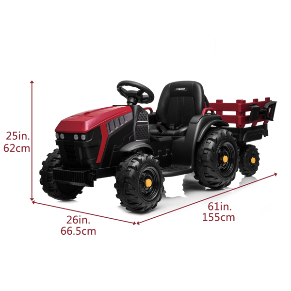 LZ-925 Agricultural Vehicle Battery 12V7AH * 1 Without Remote Control with Rear Bucket Red