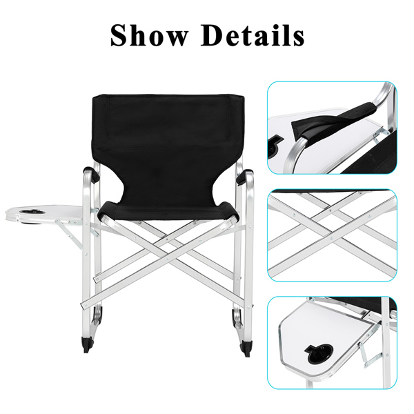90*60*50cm 120kg Alumina Flat Tube Director Chair Without Carrying Bag Black