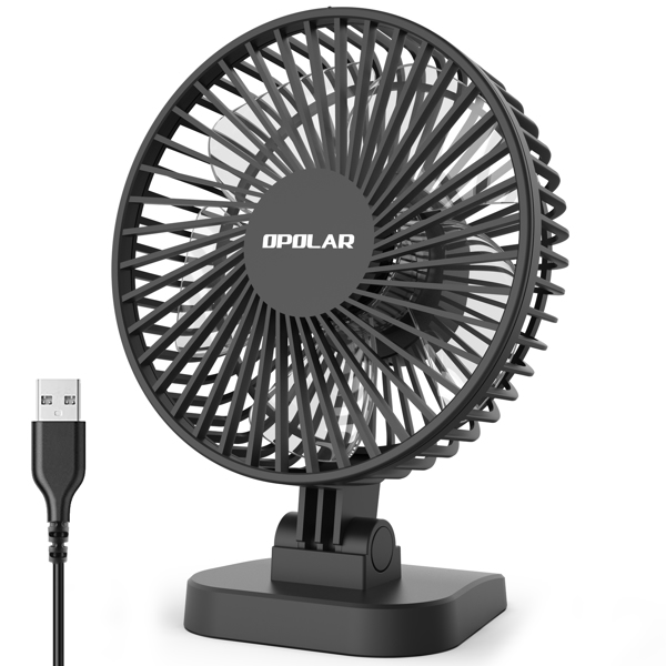 USB Desk Fan, Small but Mighty, Quiet Portable Fan for Desktop Office Table, 40° Adjustment for Better Cooling, 3 Speeds, 4.9 ft Cord（亚马逊禁售)