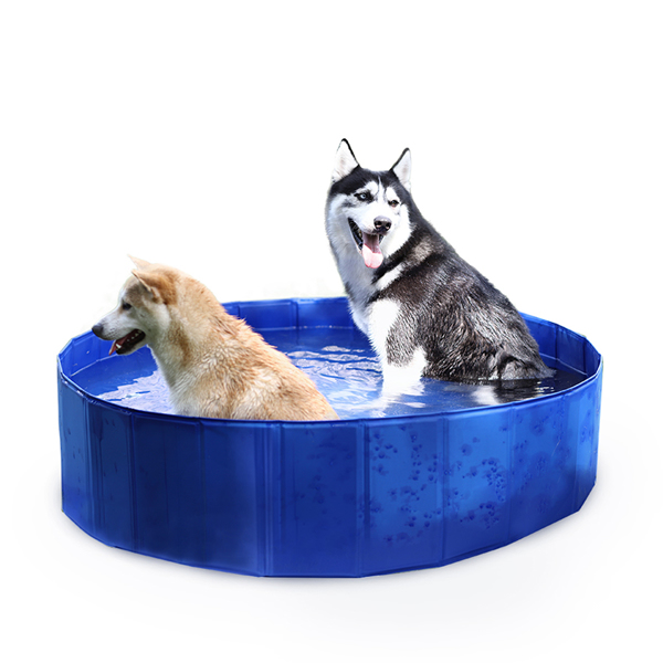 Foldable Dog Padding Pool Swimming Pool Puppy Cat Bath Tub Outdoor Portable Pet Garden Water Pond Ideal for Pets L Size 120*30cm