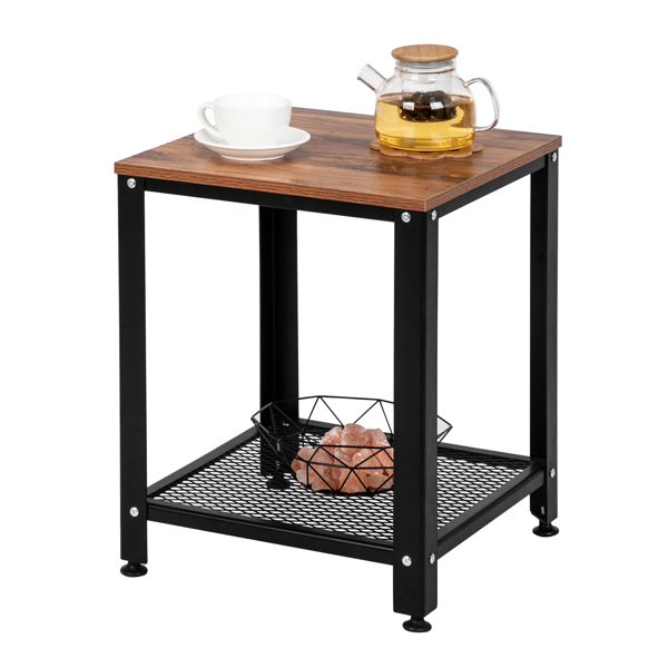 Stylish Steel And Wood Side Table