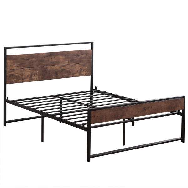 Full Iron Bed With Footbed  Black