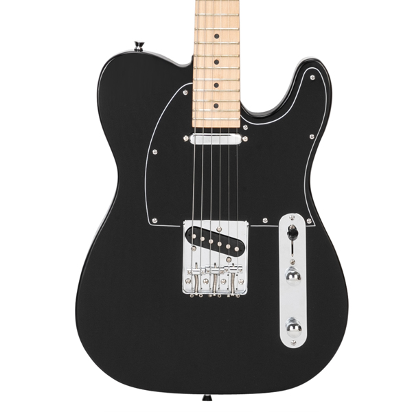 【Do Not Sell on Amazon】Glarry GTL Maple Fingerboard Electric Guitar with 20W Amplifier Bag Strap Plectrum Connecting Wire Spanner Tool Black