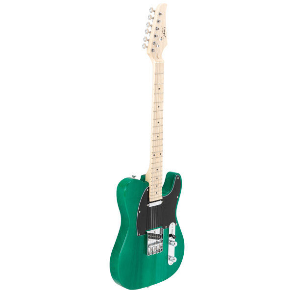 【Do Not Sell on Amazon】Glarry GTL Maple Fingerboard Electric Guitar with 20W Amplifier Bag Strap Plectrum Connecting Wire Spanner Tool Green
