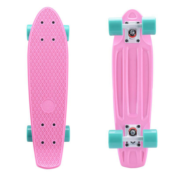 Skateboards 22" x 6" Complete Skateboards for Kids/ Youths/ Teens/ Beginners Pink