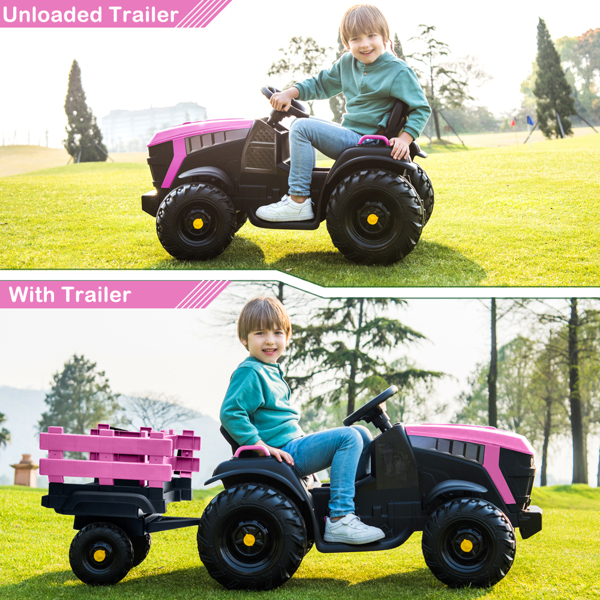 LZ-925 Agricultural Vehicle Battery 12V7AH * 1 Without Remote Control with Rear Bucket Pink