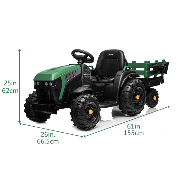 LZ-925 Agricultural Vehicle Battery 12V7AH * 1 Without Remote Control with Rear Bucket Green